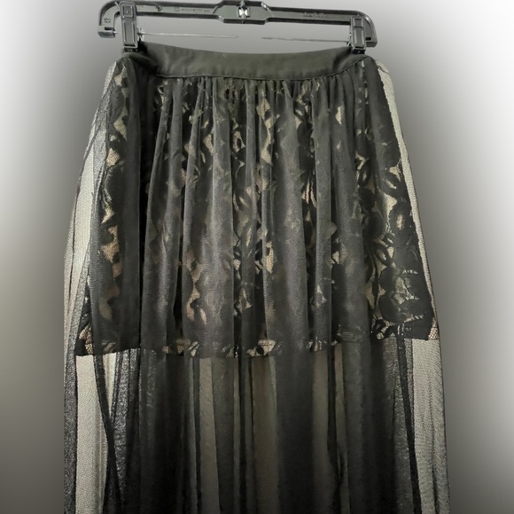 Mini Skirt With Sheer Overlay - Picture 6 of 15